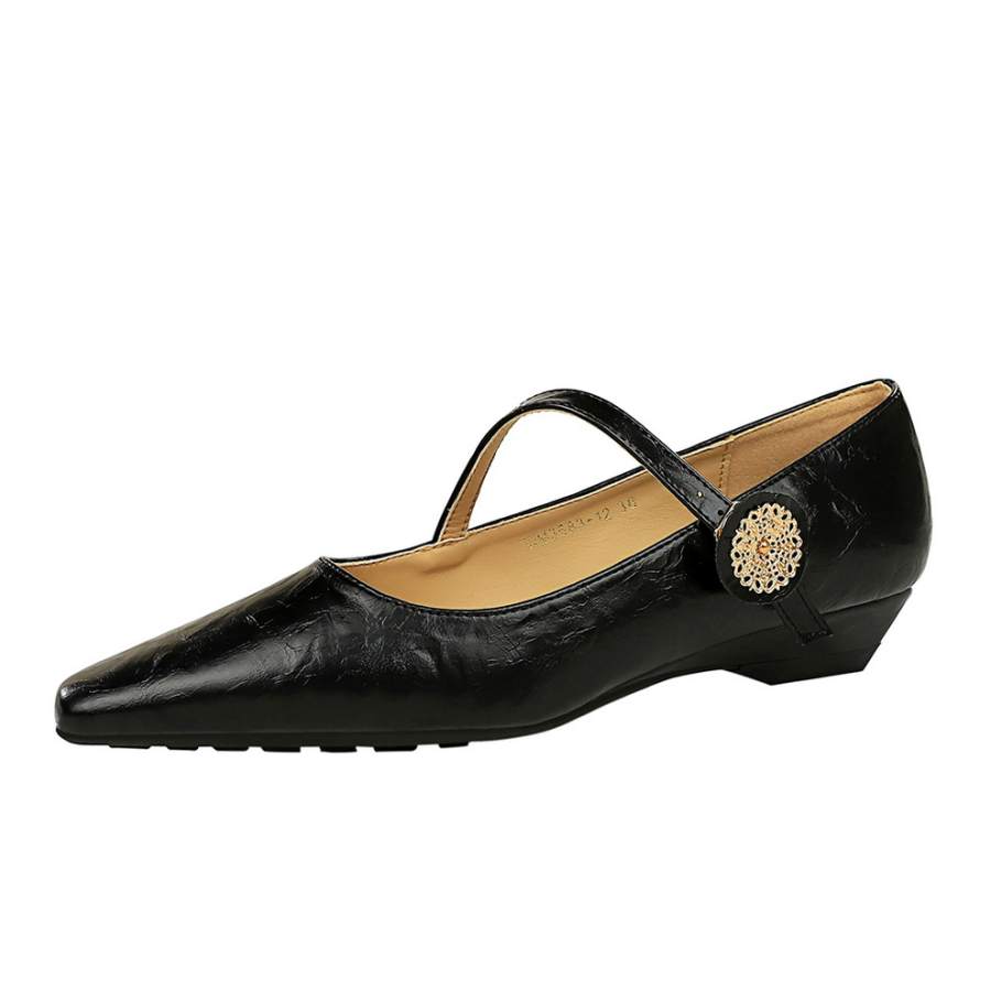 Bamiti Like Walking On A Level Surface Microfiber Leather Flat Mary Jane Shoes 2.5cm Women's