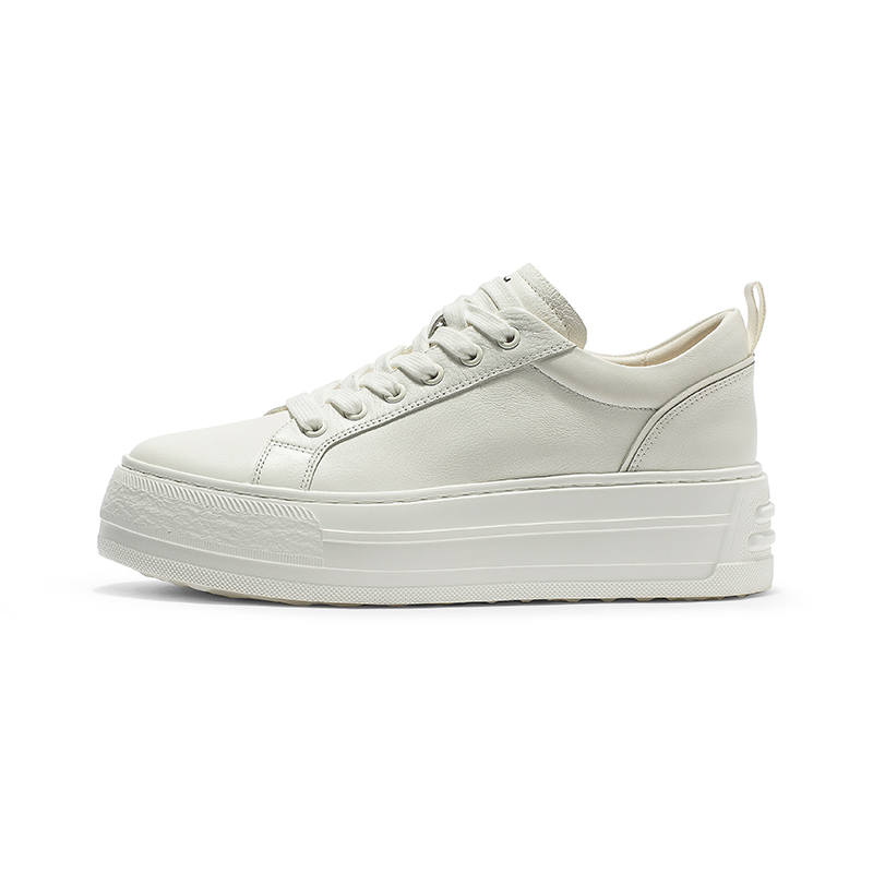 Coup De Foudre Cow Leather Low top Skateboard Shoes Women's White