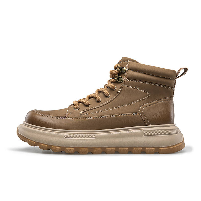 KANGNAI Synthetic Leather Short Combat Boots Men's