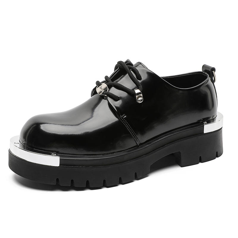 SOBB SOBB Microfiber Leather Casual Shoes Men's Bright Black