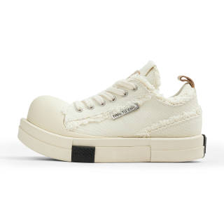 XIX Chunky Shoes Canvas Height Increasing Height Increasing Low top Skateboard Shoes Women's White