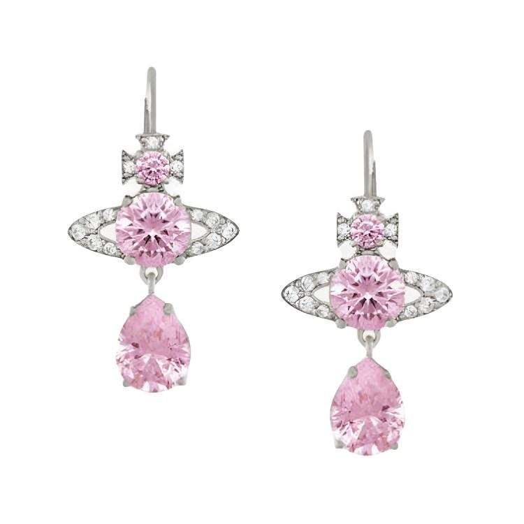 Vivienne Westwood Brass Earrings Unisex Pink/Silver