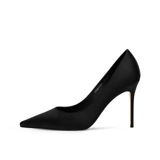 JOOC Fabric Slim Heel High Heels 9.5cm/6.5cm Women's Black