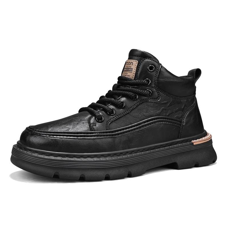 YEARCON Skateboard Shoes Men's Mid Top Brown Yellow, Black