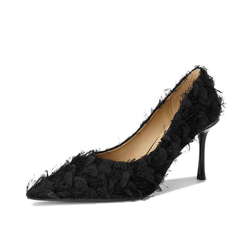 Zubumei Fabric Slim Heel High Heels Women's