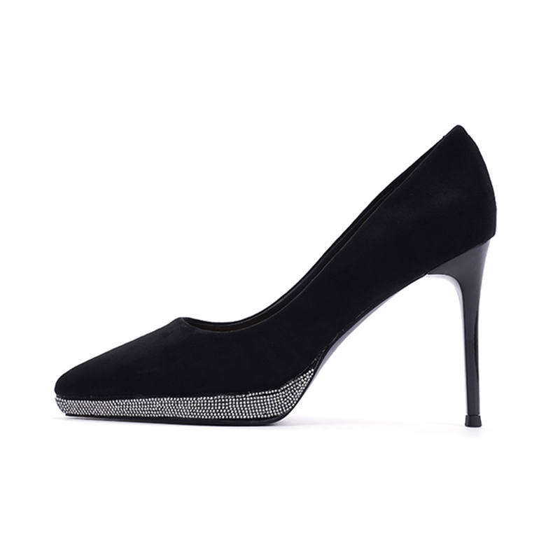 Ainer-cat Ainer cat Suede Slim Heel High Heels 10cm Women's