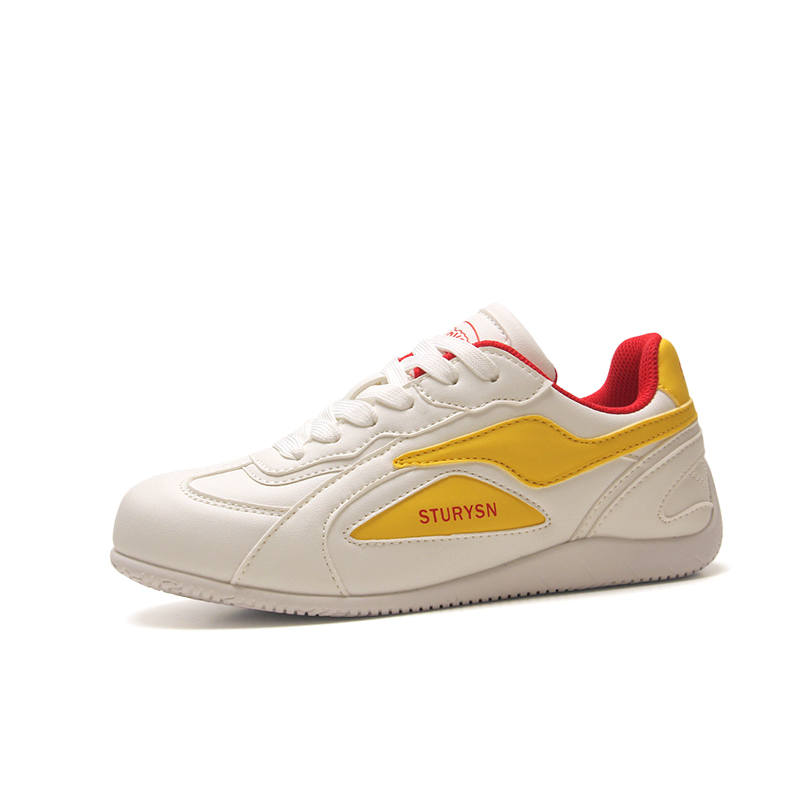 STUR YSN Mesh, Synthetic Leather Low top Skateboard Shoes Men's White Yellow