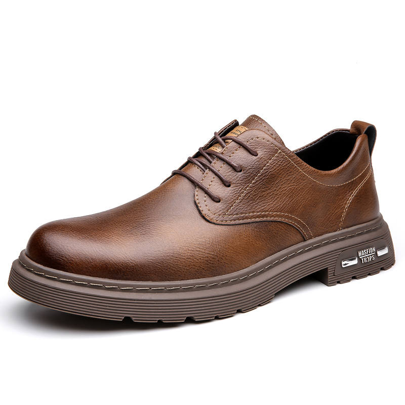CITONGXIANSHENG Cow Split Leather Casual Shoes Men's Brown