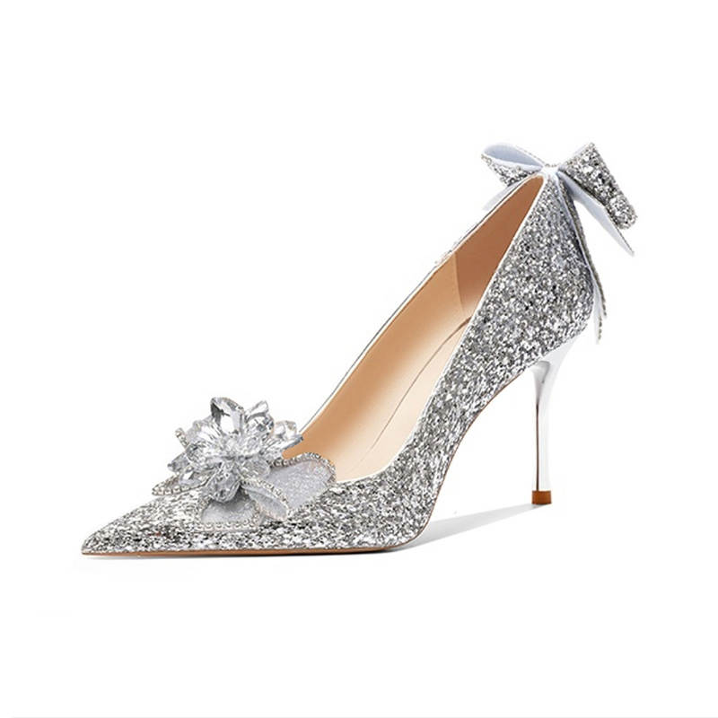 Ainer-cat Ainer cat Confessions Collection Slim Heel High Heels 8cm Women's Silver
