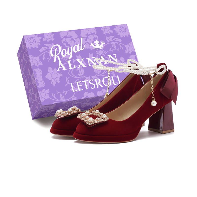 Alxnan High Heels Women's Burgundy