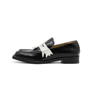 ANCIENT FOSSIL Top Grain Cow Leather Loafers Unisex Black