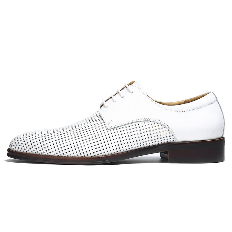 ASTON M.JAZZ Top Grain Cow Leather Dress Shoes Men's White