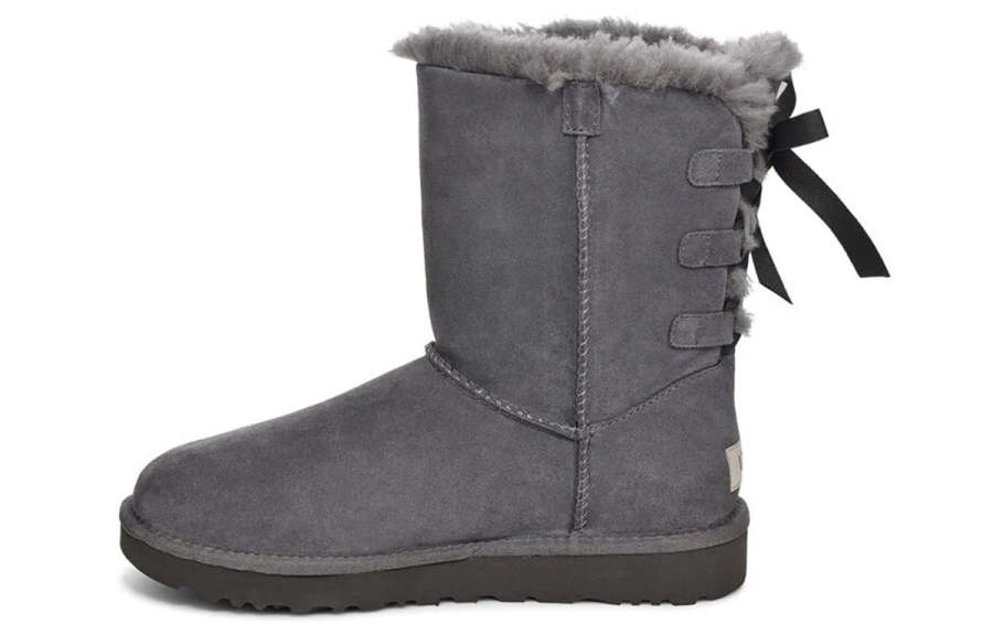UGG UGG Short Bow Stiefel Fleece Lined Gray Women's