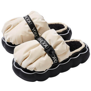 YUANGANG Cotton Fabric Closed Toe Slippers 5CM Unisex