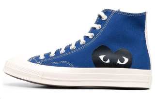 CDG Play Fabric High top Skateboard Shoes Men's Blue