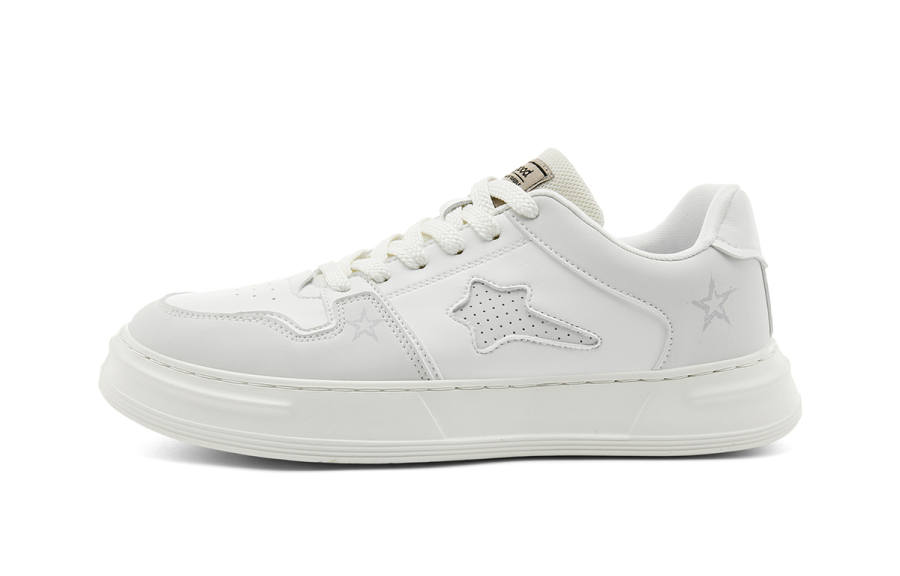 HLA Skateboard Shoes Men's Low Top White/White Black