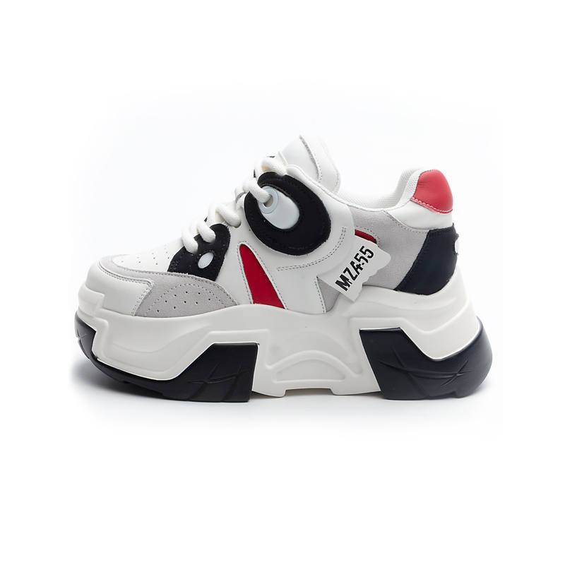 CHOVO Cow Split Leather Low top Chunky Sneakers 6cm Women's