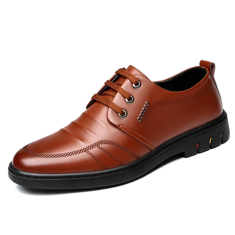 CITONGXIANSHENG Cow Split Leather Casual Shoes Men's Brown