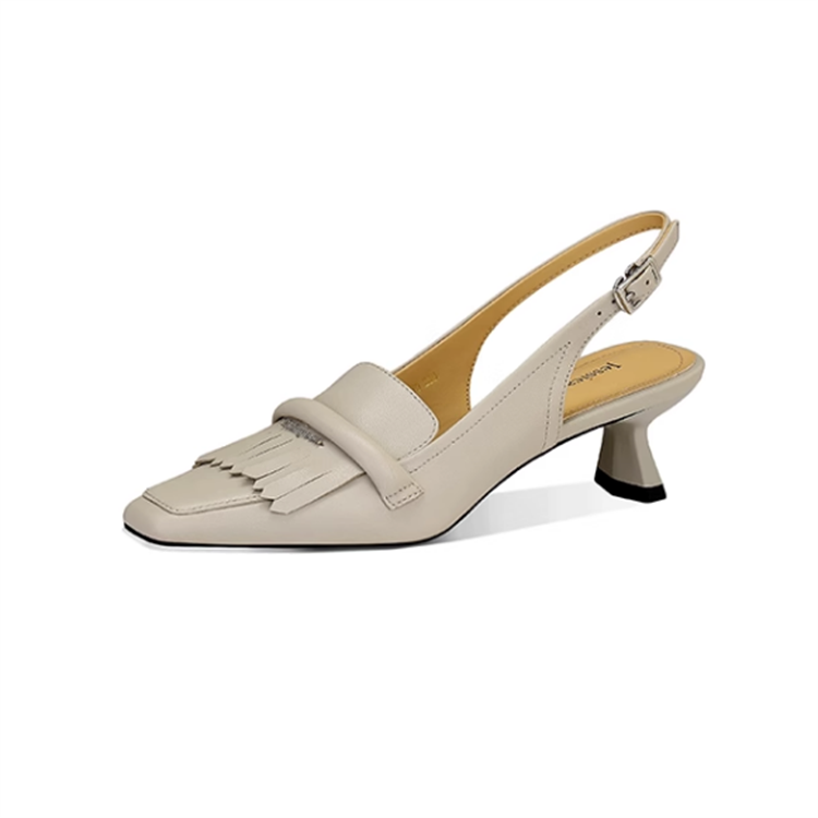 JESSICA SOPHIA Sheepskin Chunky Heel High Heels 4cm Women's