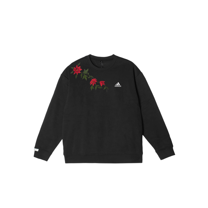 Adidas Adidas LABEL Sweatshirts Unisex Black Crew Neck Moderate