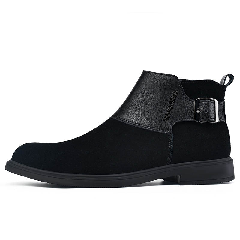 XIMO BULL Casual Leather Shoes Men's Mid Top Black/Brown