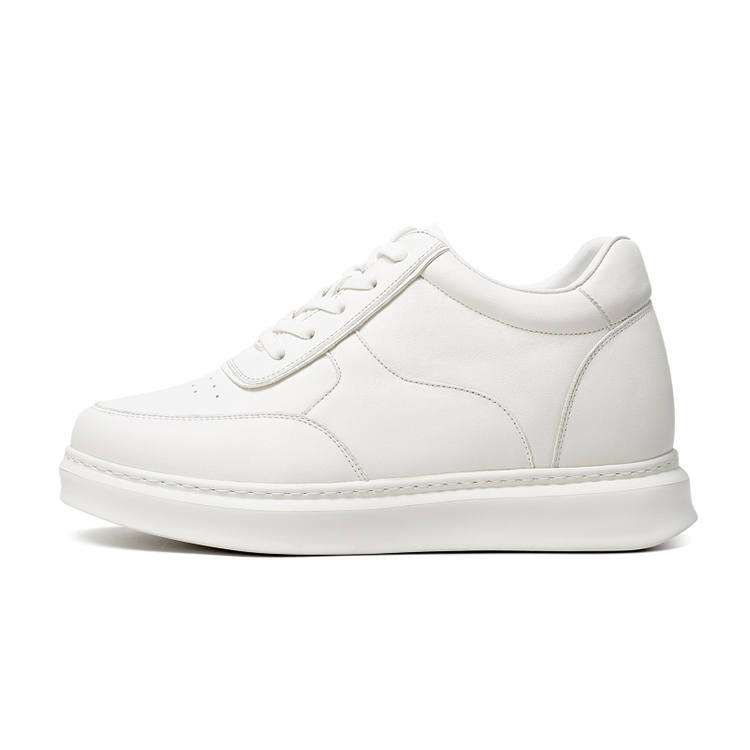 He Jinchang Cow Leather Slip Resistant Abrasion Resistant Skateboard Shoes Men's White