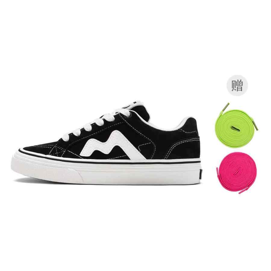 MINISO Skateboard Shoes Unisex Low Top White Gray/Classic Black And White/White Red/Denim Blue