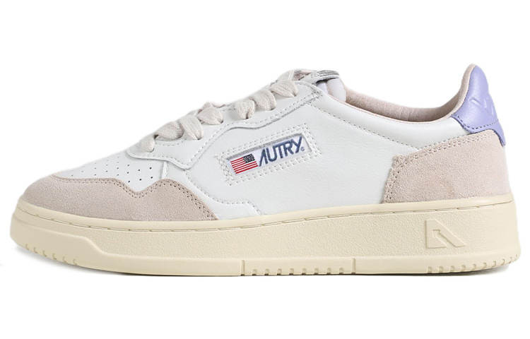 AUTRY Medalist Leather Low 'White Suede Lavender' Women's