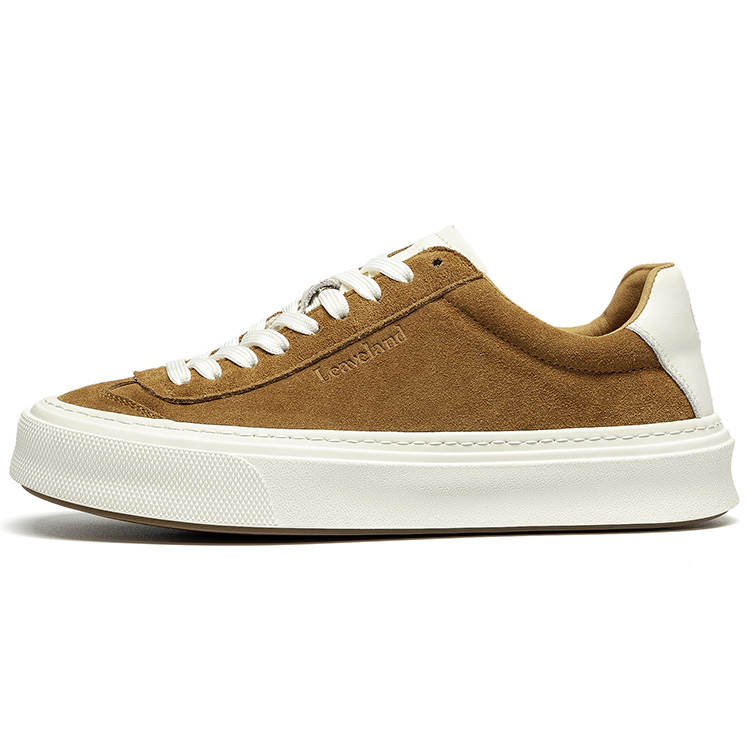 LEAVELAND Cow Split Leather Low top Skateboard Shoes Men's