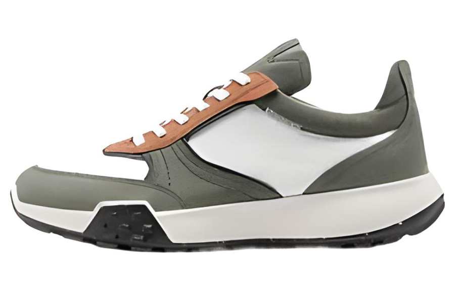 Ecco Ecco Cow Leather Low top Athletic Shoes Men's Olive Green