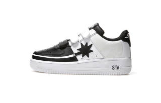 Starwalk Soldier x STA Star Shoes, Comfortable Versatile, Trendy Casual Low top Skateboard Shoes Unisex Black White
