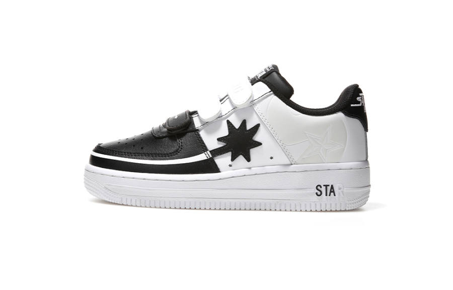 Starwalk Soldier x STA Star Shoes, Comfortable Versatile, Trendy Casual Low top Skateboard Shoes Unisex Black White