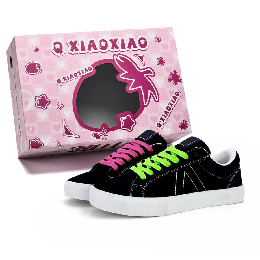 QUANXIAOXIAO Coverage Slip Resistant Cushioning Abrasion Resistant Low top Skateboard Shoes Unisex Black Pink Green