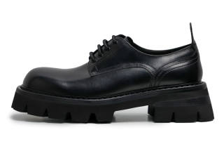 Viplander Top Grain Cow Leather Platform Shoes Men's Black