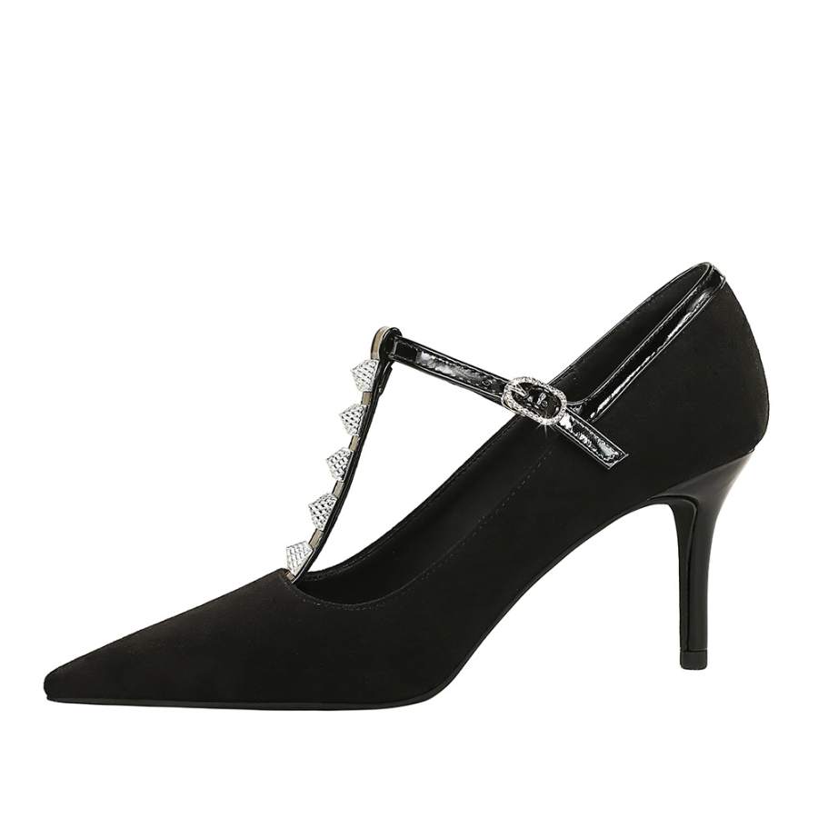 QITUMAUL Suede Slim Heel High Heels Women's