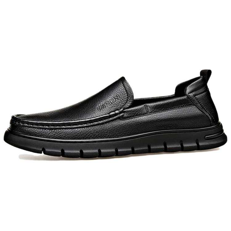 PT'SON Cow Leather Casual Shoes Men's Black