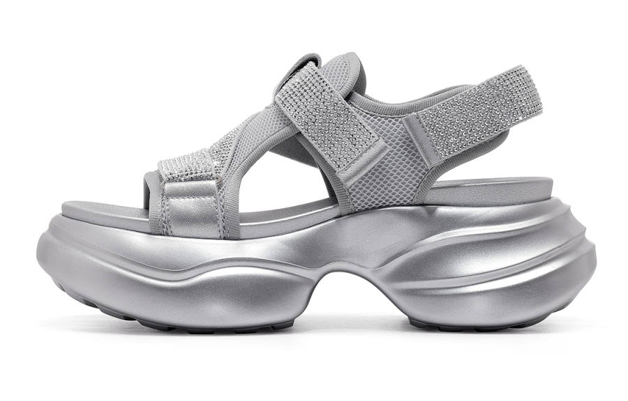 C°BANNER C°BANNER Fabric Beach Sandals Women's Silver