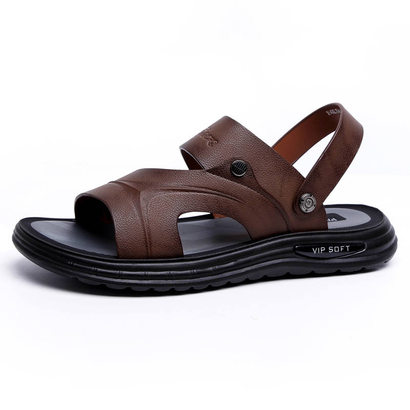 SHENGDAQISHI Microfiber Leather Beach Sandals Men's