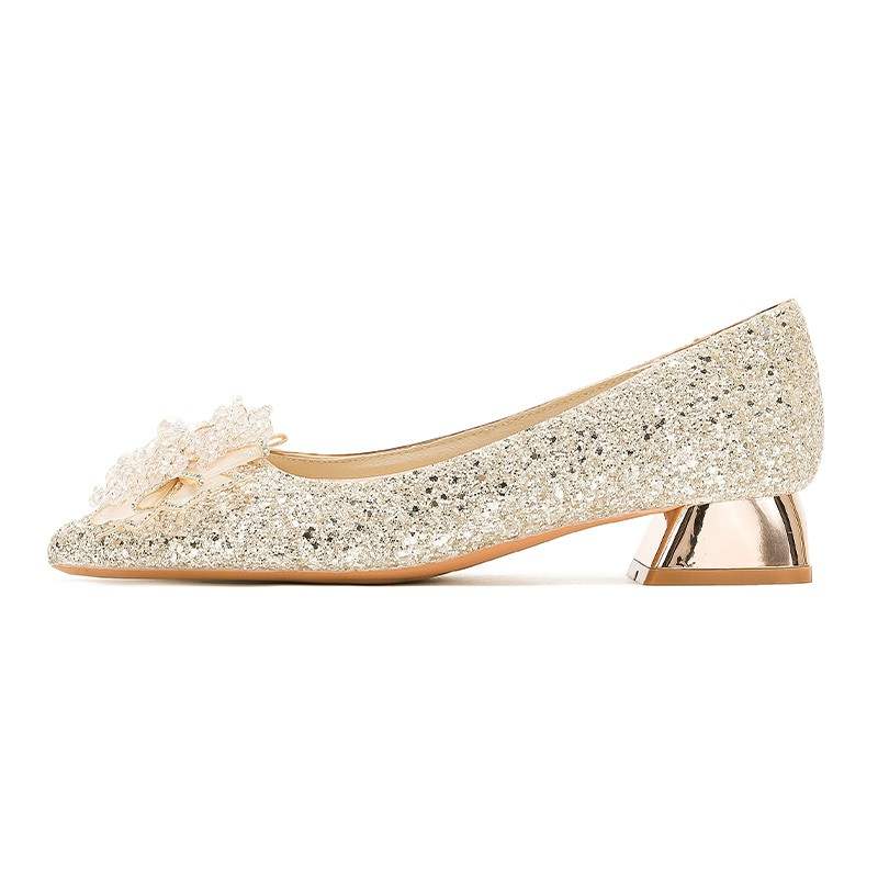 CPXO Chunky Heel High Heels Women's Champagne