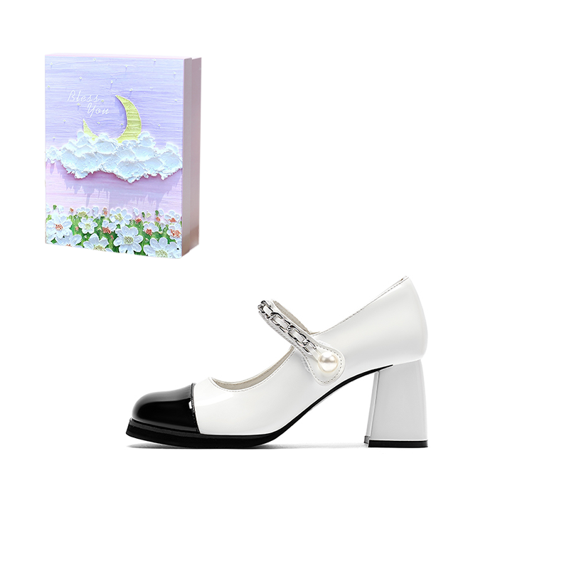 ANGEL BOY Mary Jane Shoes Women's White