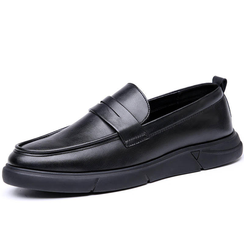 CKVUSAMG Top Grain Cow Leather Casual Shoes Men's Black