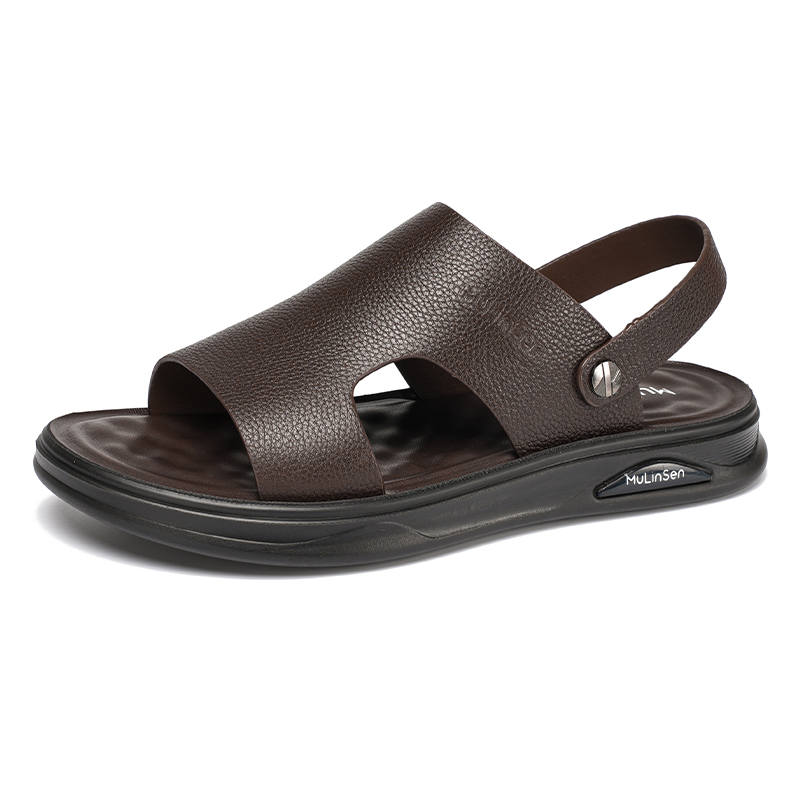 Mulinsen Top Grain Cow Leather Beach Sandals Men's