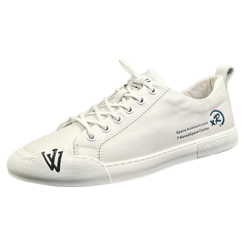 ZUOSAISI Top Grain Cow Leather Casual Shoes Men's White
