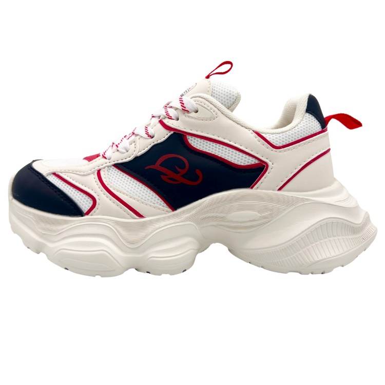QIANJIN Height Increasing Low top Chunky Sneakers Unisex Ecru