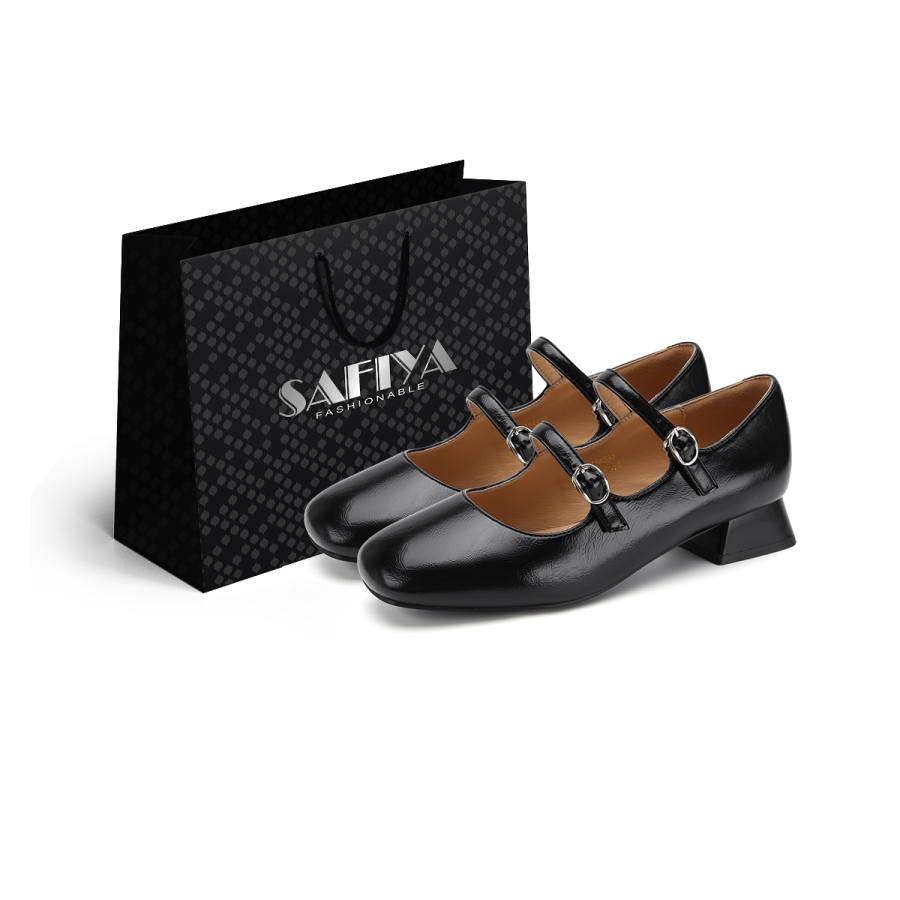 SAFIYA Mary Jane Shoes Women's Black, Silver, Beige