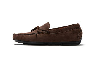 TRUFFAUT Lightweight Soft Slip on Cow Suede Casual Shoes Men's Coffee