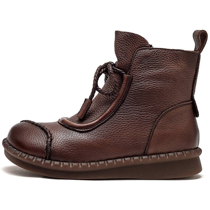 JIEZHOU Cow Leather Ankle Boots 3cm Women's