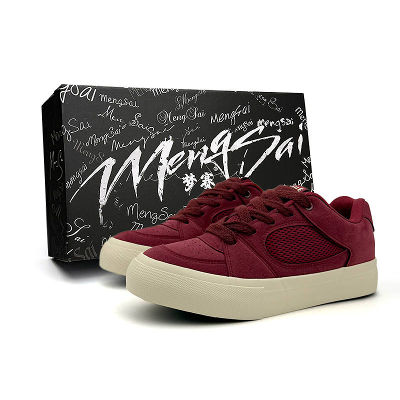 Mengsai Low top Skateboard Shoes Men's Angora Red