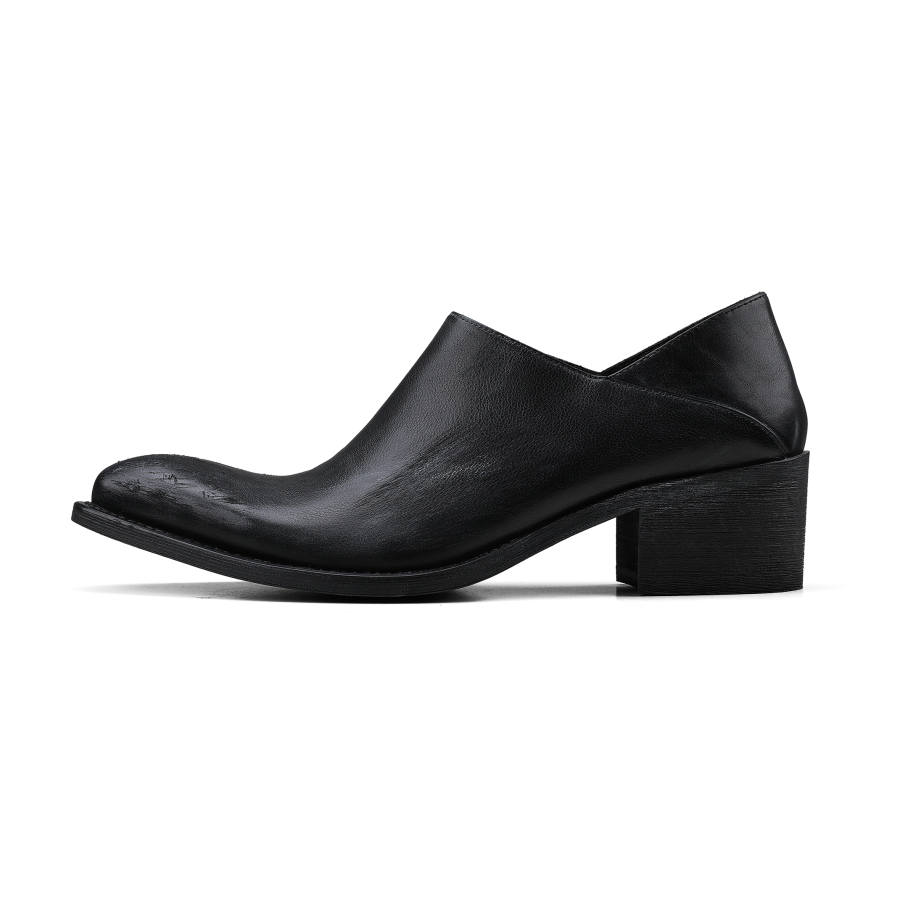 HANQIAORIJI Butterfly Metamorphosis Collection Top Grain Cow Leather Men's Casual Shoes Men's Black