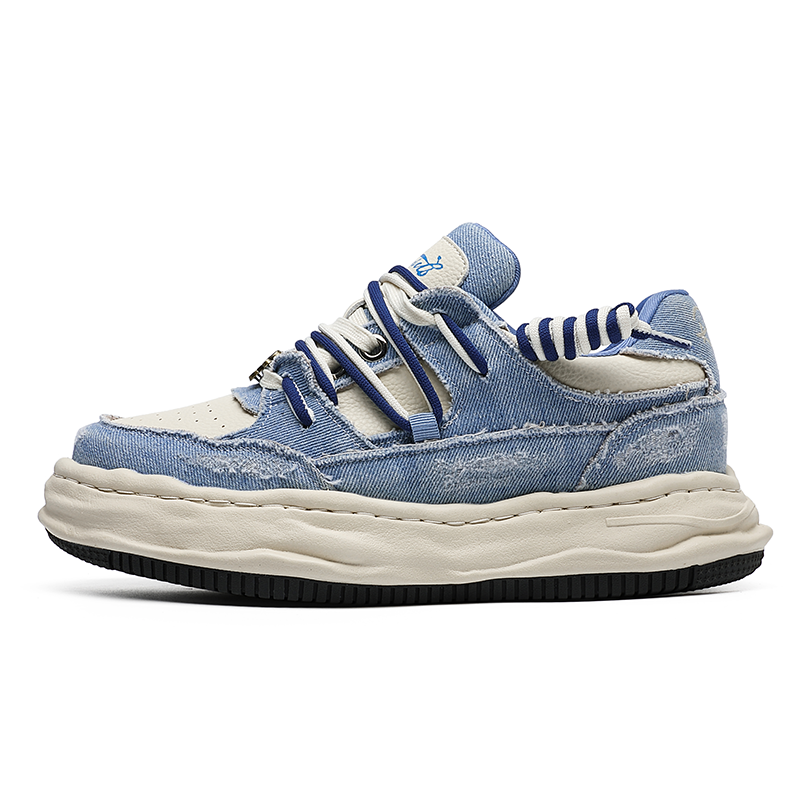 MPZY Microfiber Leather Cushioning, Wear Resistant Cushioning Abrasion Resistant Low top Casual Shoes Unisex Blue